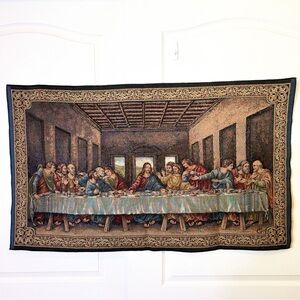 The Last Supper Wall Hanging Italian Tapestry Cenacolo Di Leonardo Made in Italy